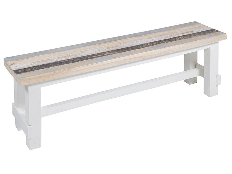 Banco grande salon blanco asiento decolorada estilo vintage | Blog de