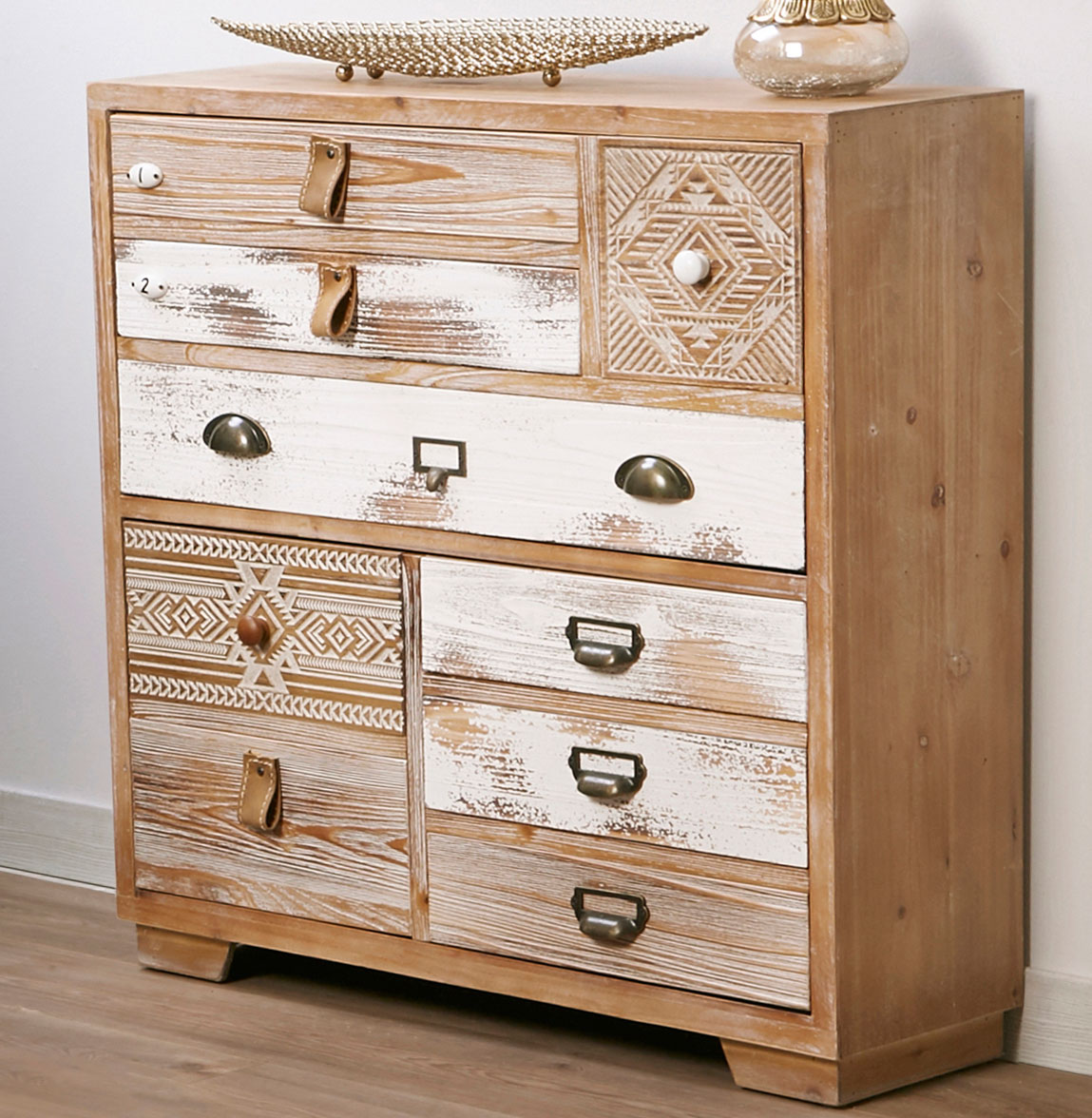 Mueble auxiliar cajones para recibidor etnico Blog de artesania y