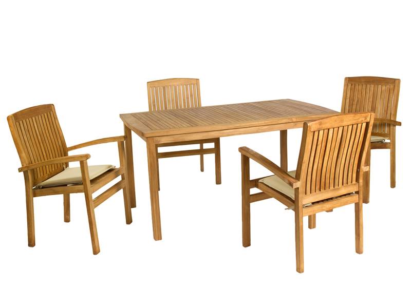 Conjunto mesa y sillas de teca para exterior, terrazas, jardines y  balcones. - Dénia.com