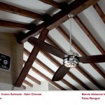 ventilador cromo satinado y palas wenge