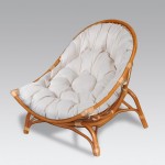 Papasan Rattan Cojin Blanco