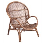 Sillon Rattan Marron Bajo