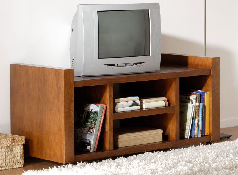 Mueble television con ruedas estilo colonial actual | Blog de artesania