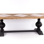 Mesa comedor retro vintage madera metal