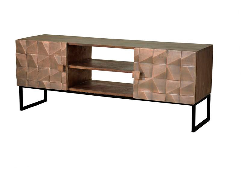 Mueble TV estilo moderno bronce tallado