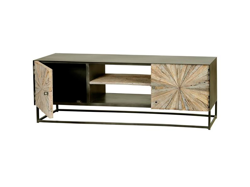 Mueble TV estilo industrial madera reciclada