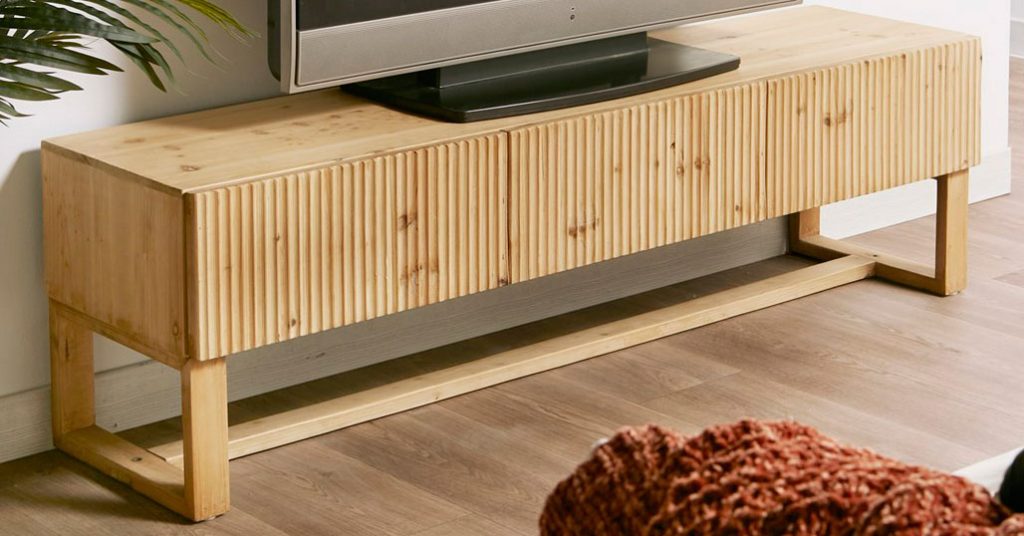 Mueble television estilo actual madera natural