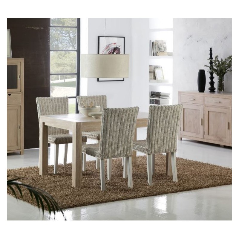 Mesa comedor extensible blanco decape