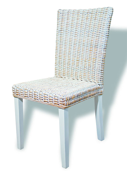 Silla comedor rattan blanco decape