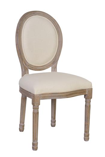 Silla clasica tapizada loneta cruda