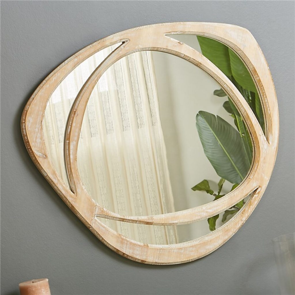 Espejo moderno madera natural decape blanco