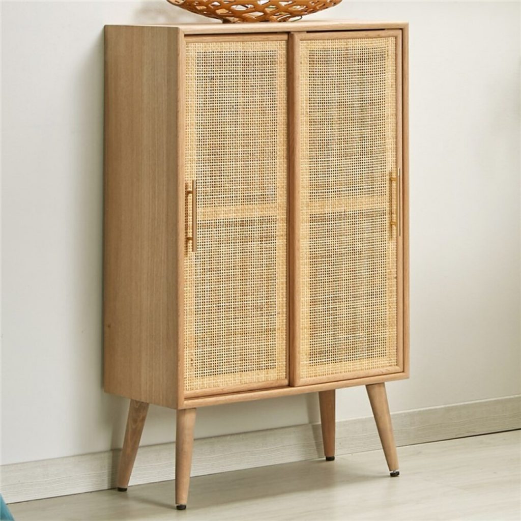 Mueble auxiliar moderno 2 puertas rattan