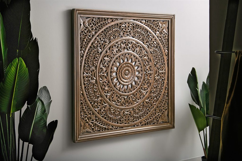 Panel decoracion tallado nogal estilo mandala