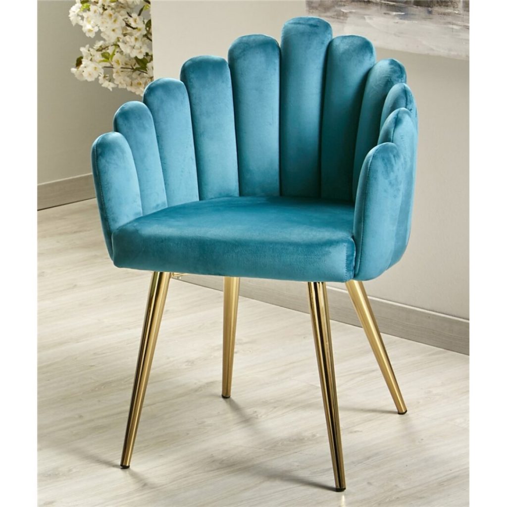 Sillon comedor moderno tapizado azul