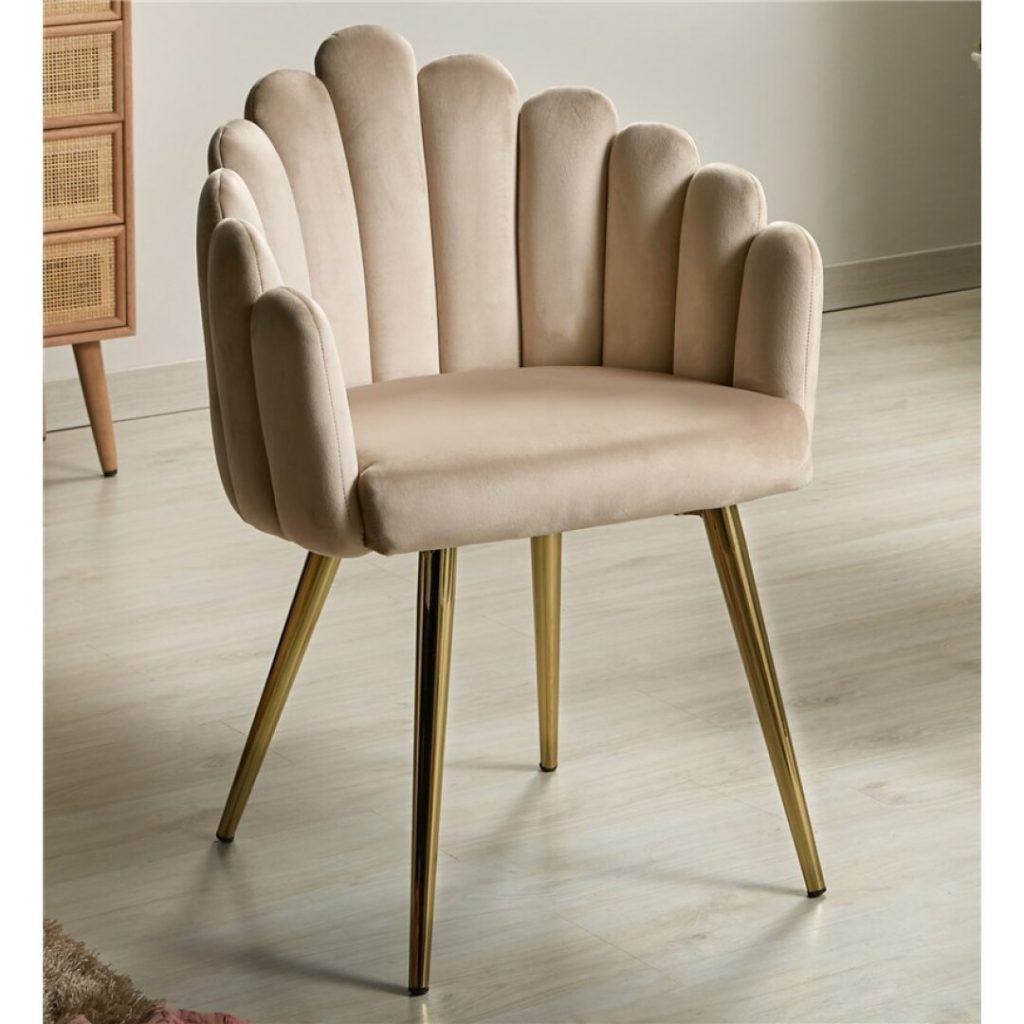 Sillon comedor moderno tapizado beige