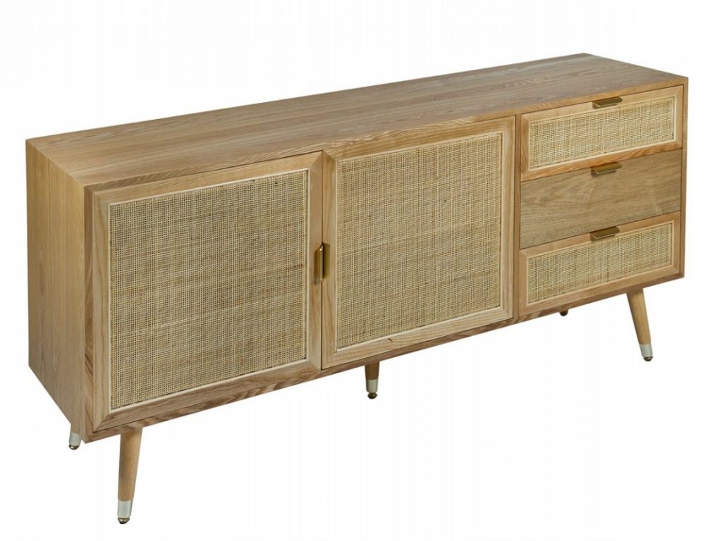 Buffet salon moderno 3 cajones 2 puertas rattan