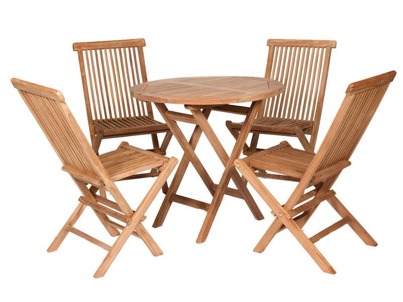 Conjunto mesa y sillas jardin teca