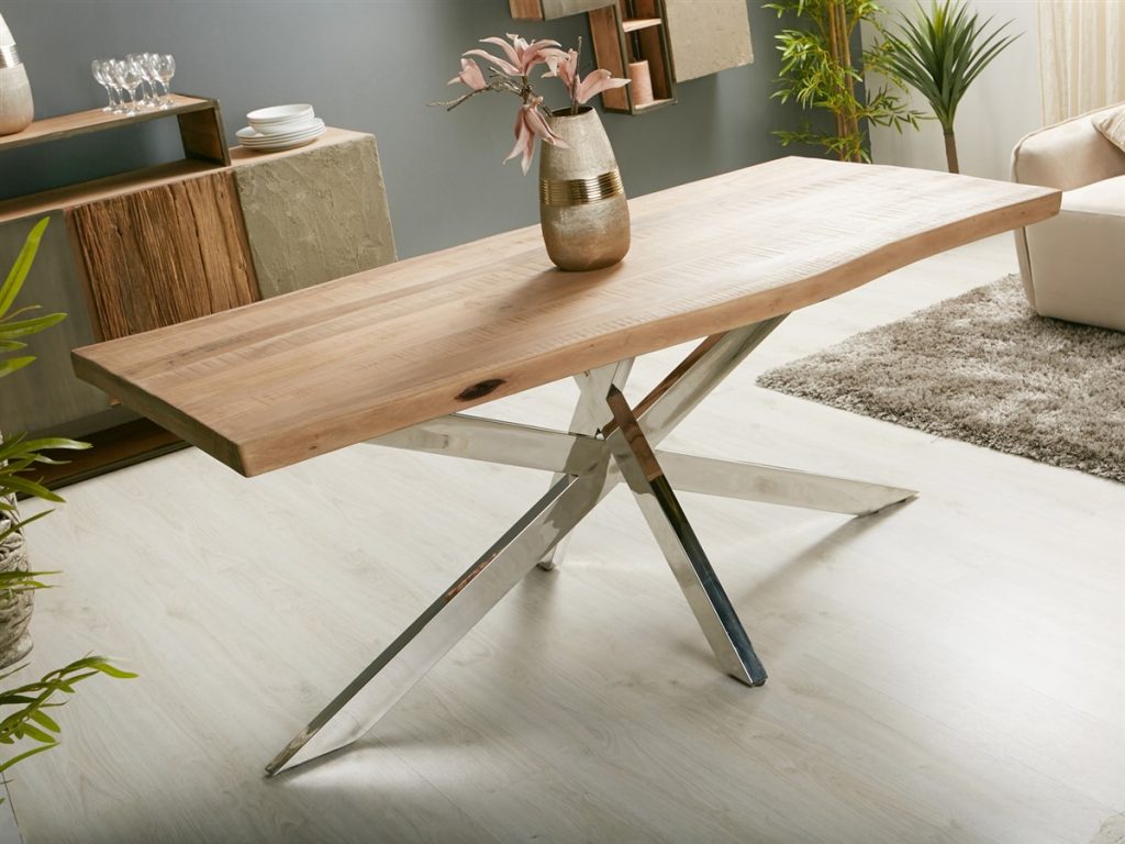 Mesa diseño acero madera