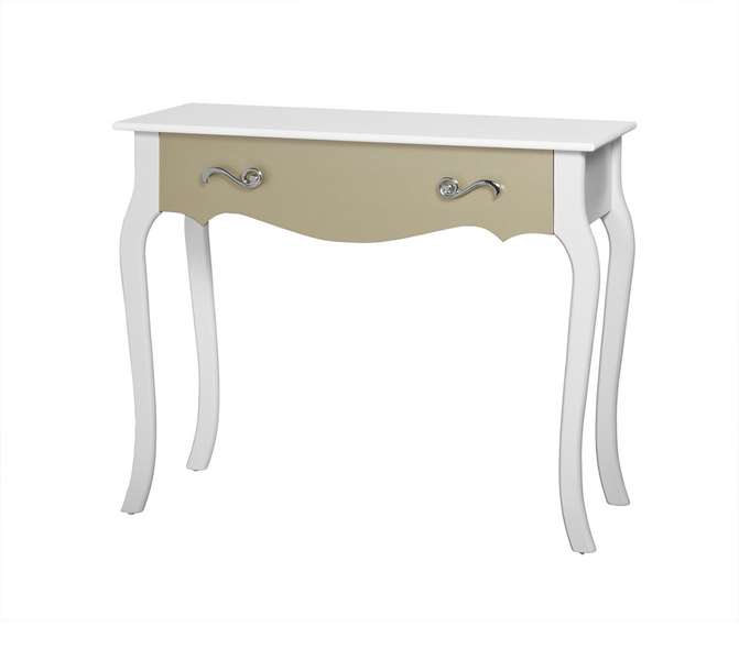 Mueble recibidor blanco oro moderna