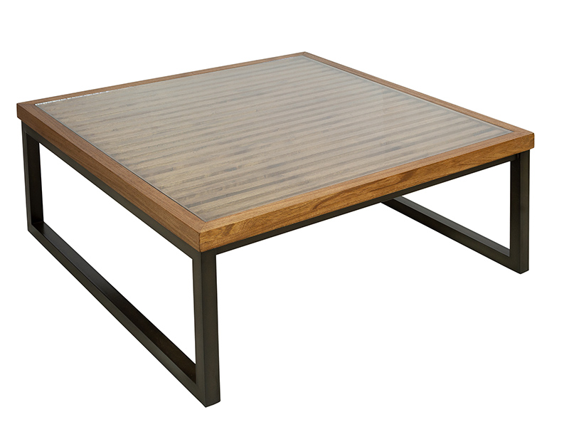 Mesa baja de centro moderna madera forja