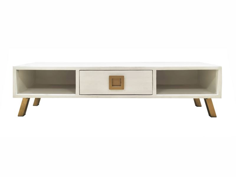 Mueble television nordica oriental blanca