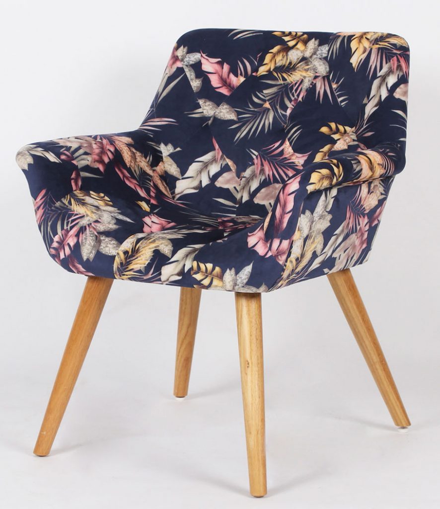 Sillon comedor tapizado estampado moderno