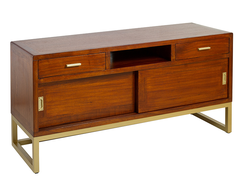 Mueble TV colonial puertas correderas