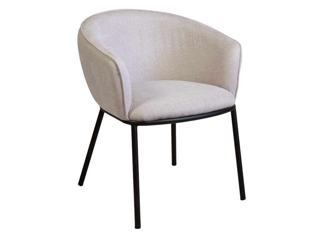 Sillon comedor tapizado patas forja