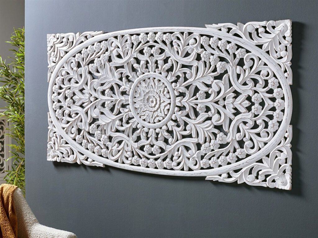 Panel tallado blanco formato mandala