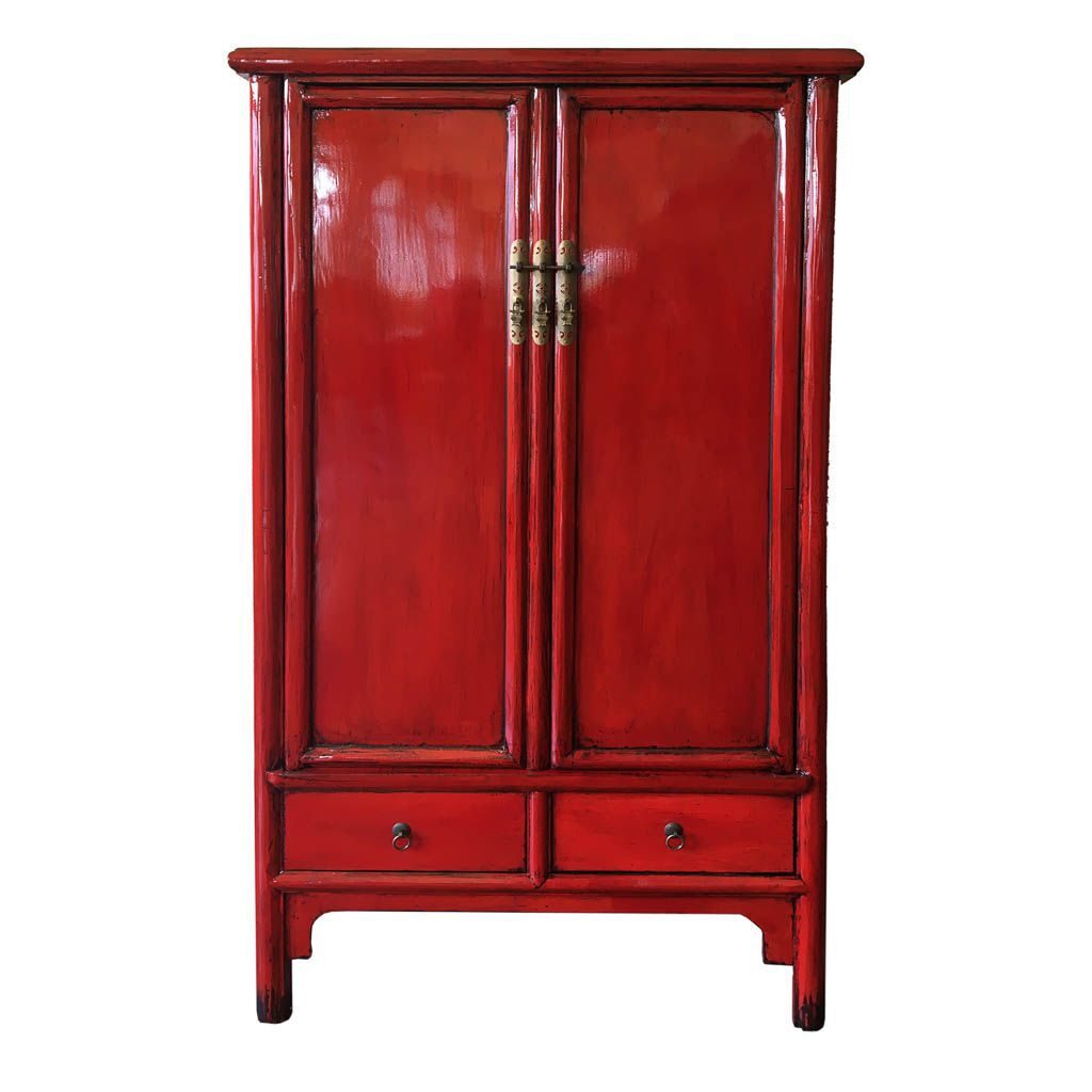 Armario oriental 2 puertas rojo chino