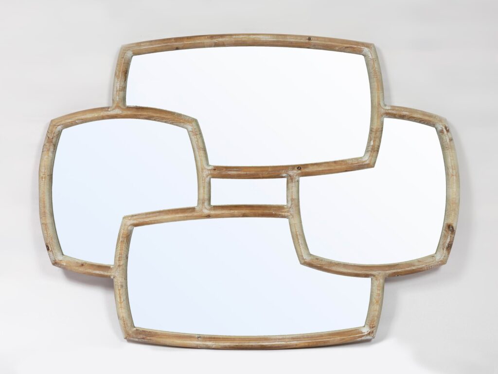 Espejos compuestos en madera decape blanco