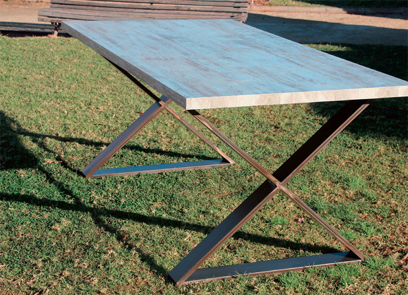 Mesa comedor bodega rustico forja madera