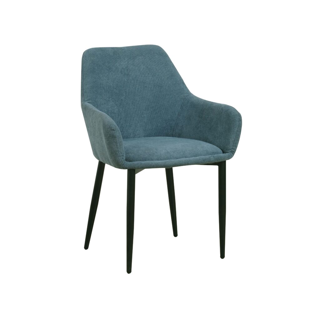 Sillon comedor estilo actual terciopelo azul