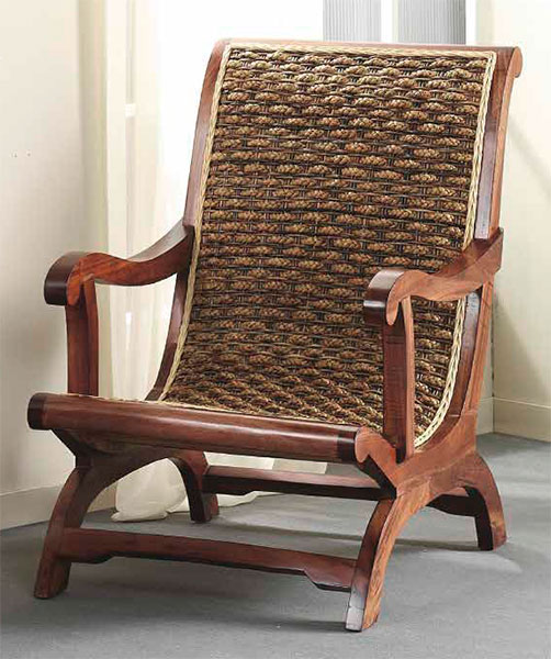 Sillon tumbona rustico abaca madera