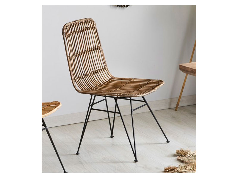 Silla rattan forja terraza