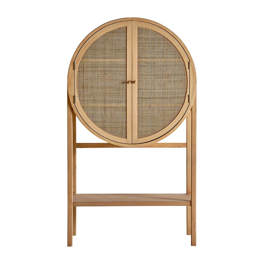 Armario circular moderno madera rattan