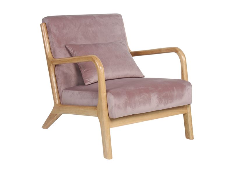 Sillon salon actual tapizado rosa palido