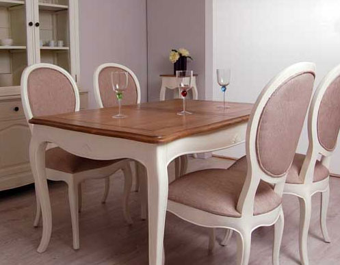 Mesa comedor extensible clasica blanca