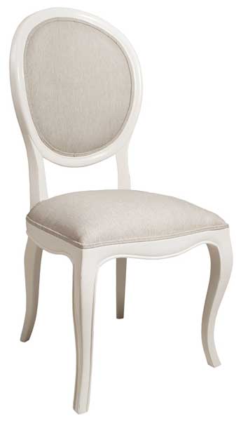 Silla comedor tapizada clasica en blanco