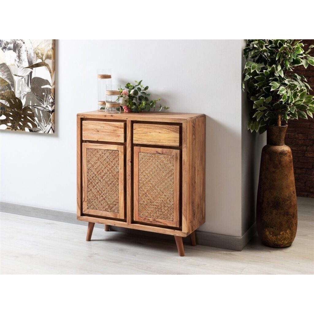 Consola recibidor rattan madera