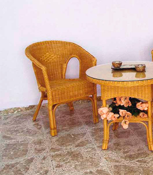 Sillon rattan natural apilable