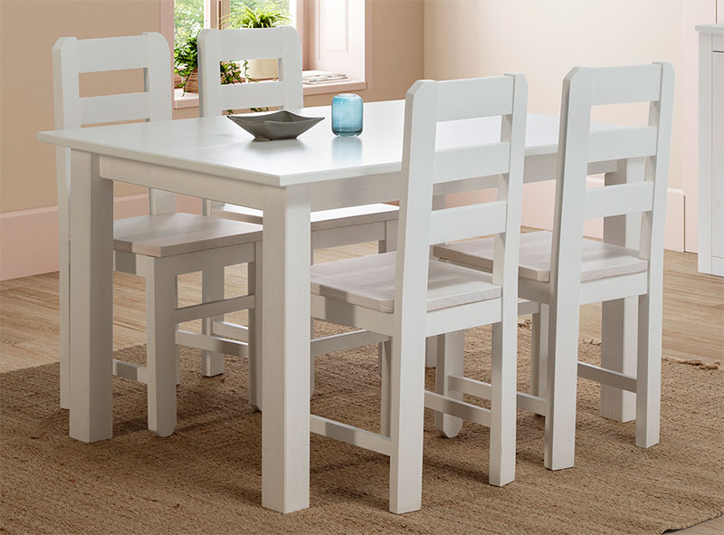 Mesa comedor moderna extensible blanco actual