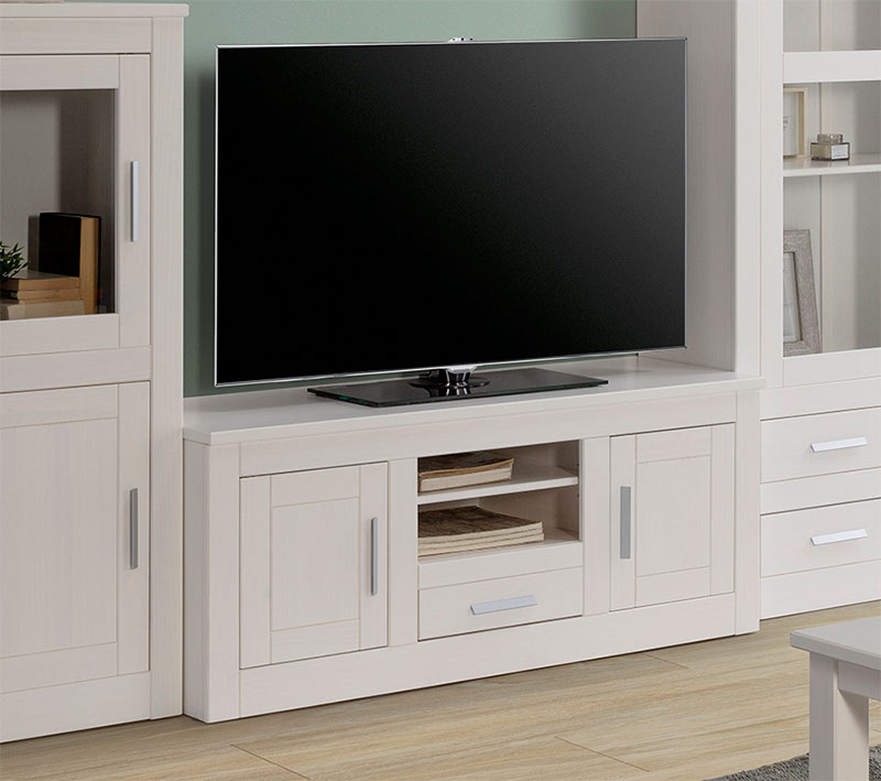 Mueble bajo tv estilo actual blanco