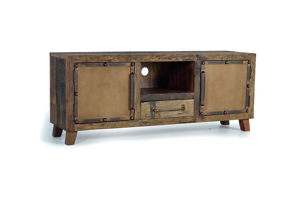 Mueble bajo tv estilo industrial madera metal