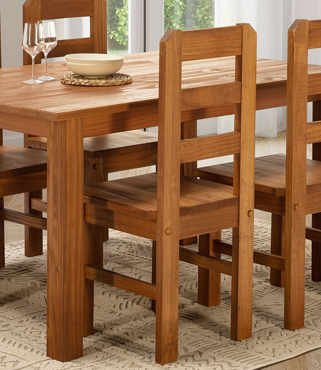 MESA de COMEDOR Rústica Fija de MADERA MACIZA de PINO en STOCK