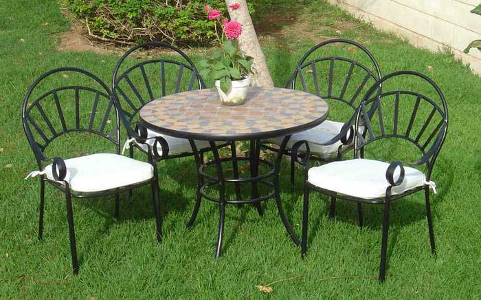 Conjunto mesa sillas jardin forja actual