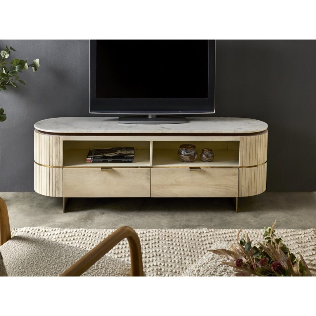 Mueble bajo television 2 cajones estilo moderno