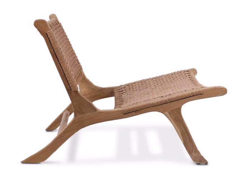 Sillon diseño moderno madera de teca y fibra