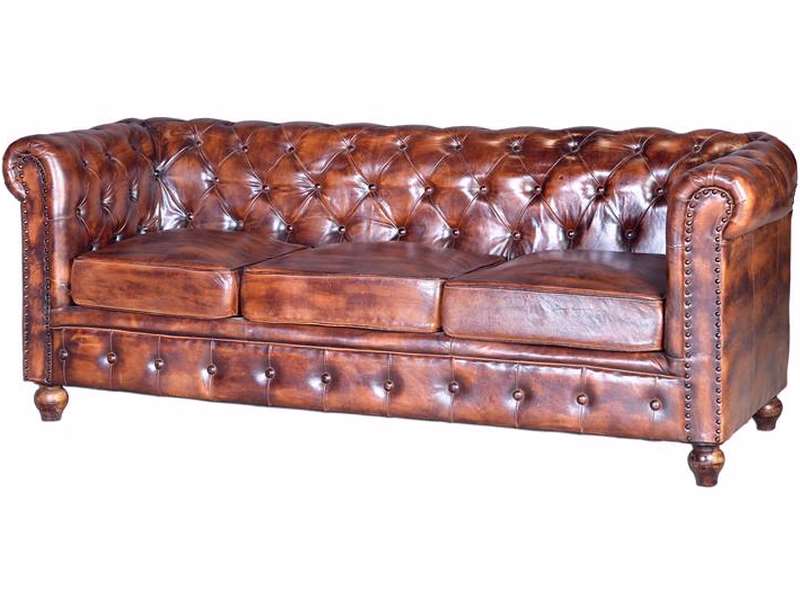 Sofa actual chester cuero viejo marron