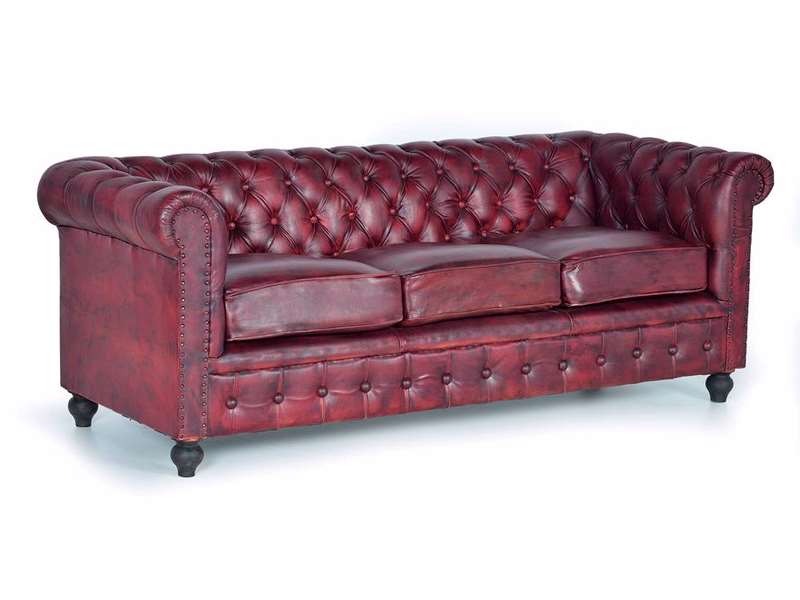 Sofa chester 3 plazas cuerro marron chocolate